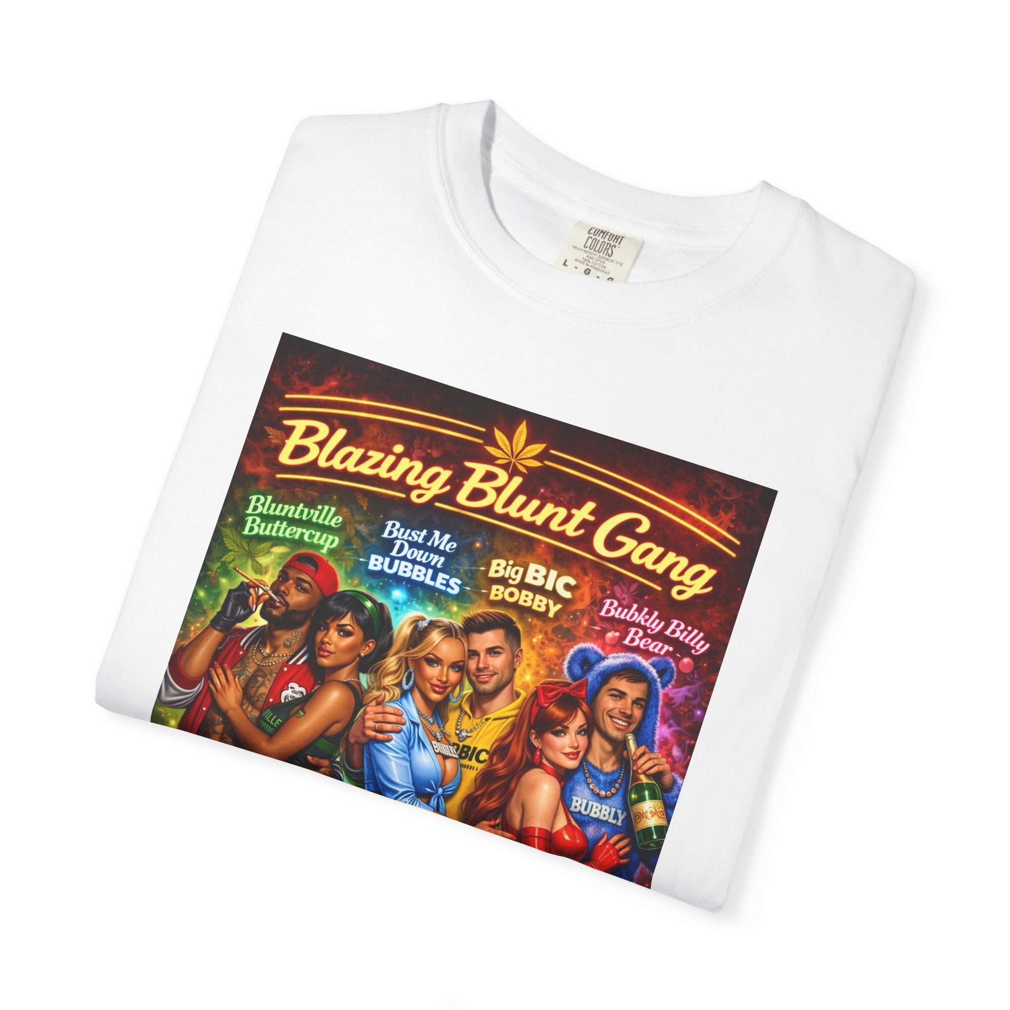 Blazing Blunt Gang Graphic T‑Shirt — “High & Sexy” Retro Smoking Art Tee